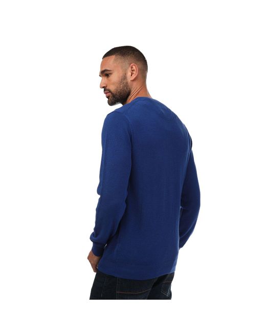 Gant Blue Cotton Pique Crew Neck Sweatshirt for men