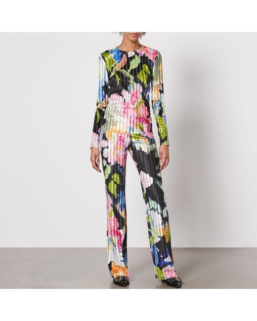 Stine Goya Red Vanessa 1832 Velvet Devore Blouse