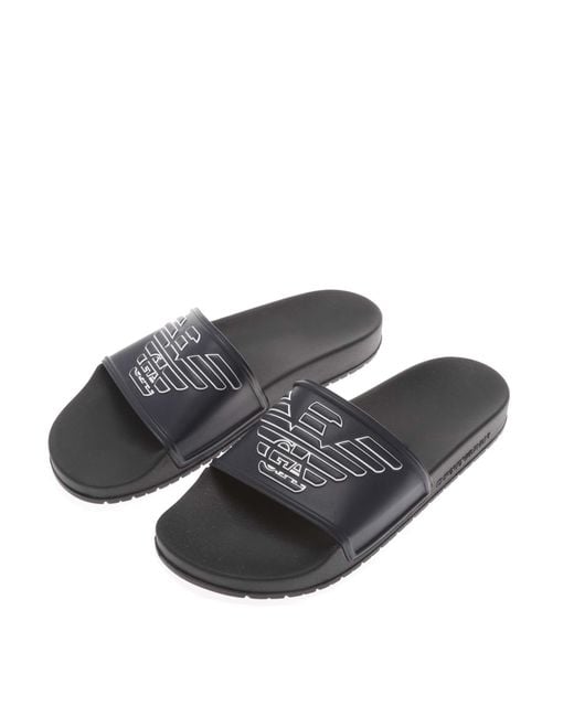 Armani Gray Eagle Logo Sliders for men