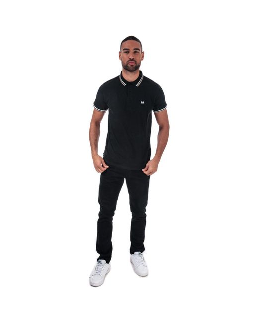 Weekend Offender Black Liberty Tipped Polo Shirt for men