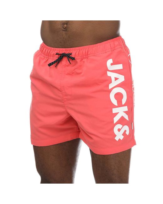 Jack & Jones Red Aruba Swim Shorts for men