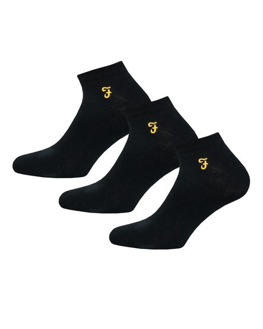 Farah Cotton Sherrill 3 Pack Socks in Black for Men - Lyst