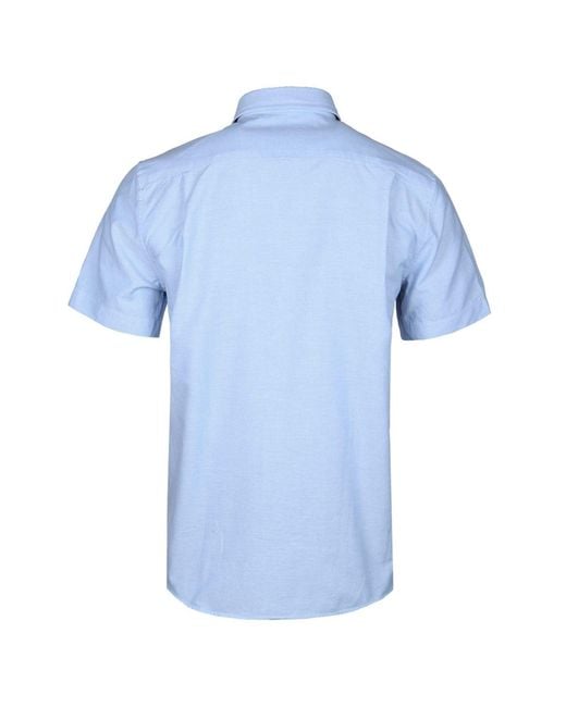 Lacoste Blue Regular Fit Cotton Oxford Ss Shirt for men