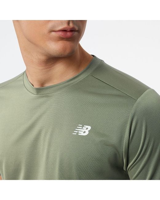 New Balance Green Core Running T-shirt for men
