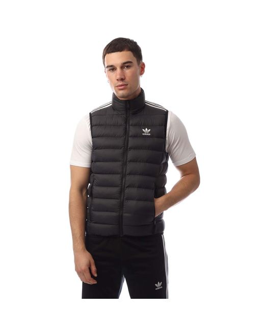 Adidas Originals Black Padded Stand-Up Collar Puffer Vest for men