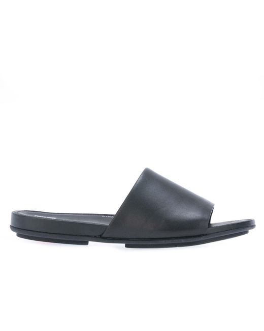 Fitflop Blue Gracie Leather Slide Sandals