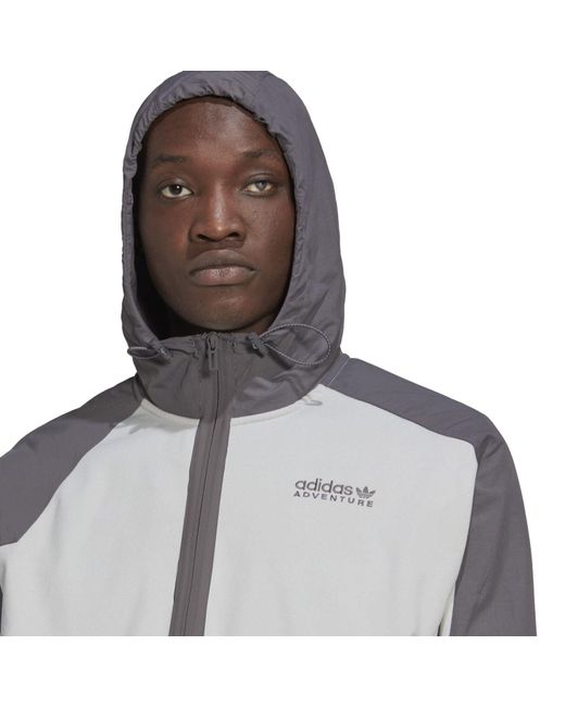 Adidas Originals Gray Adventure Winter Fabic Mix Hoodie for men