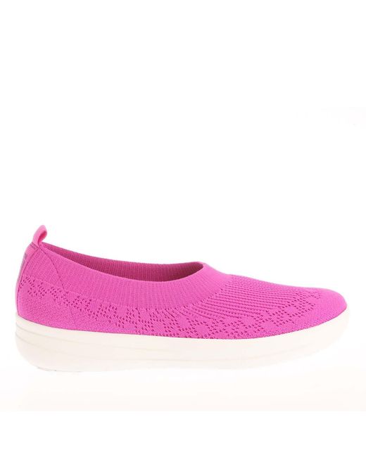 Fitflop Pink Uberknit Slip On Ballet Pumps