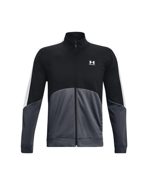 Under Armour Black Tricot Fashion Jac Warmup Tops for men