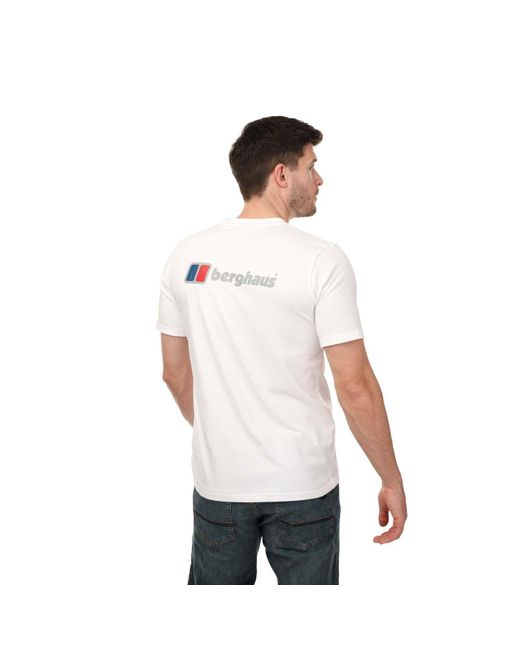 Berghaus White Organic Front And Back Logo T-shirt for men