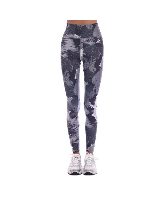 Adidas Blue Training Essentials Printed High-Waisted Leggings
