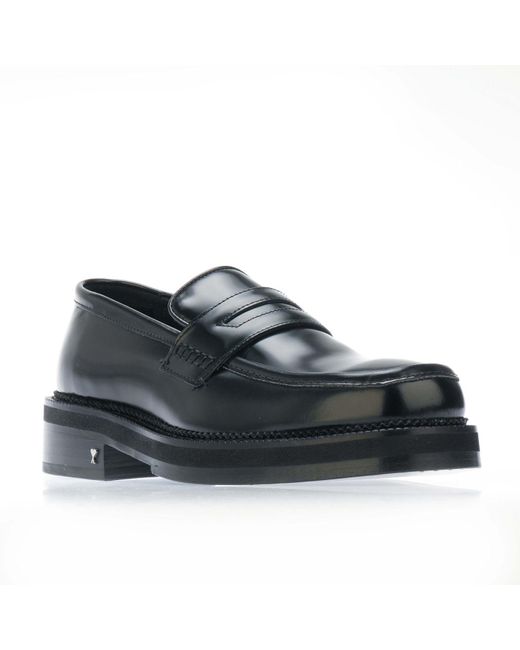 AMI Blue De Coeur Leather Loafers for men