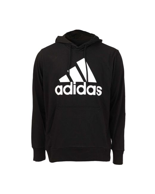 Adidas Black Essentials Logo Hoodie for men