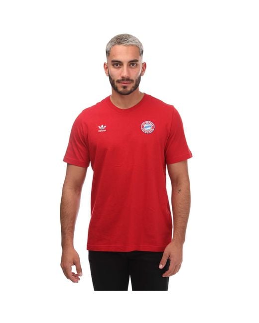 Adidas Originals Red Bayern Munich Essentials T-Shirt for men