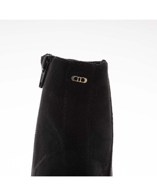 Dune Black Prisha Block-Heel Ankle Boots