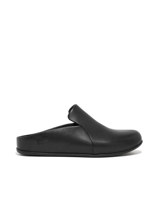 Fitflop Black Chrissie Ii Haus Leather Slippers