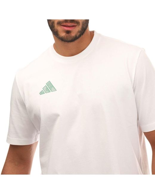 Adidas White Worldwide Hoops City Graphic T-shirt for men