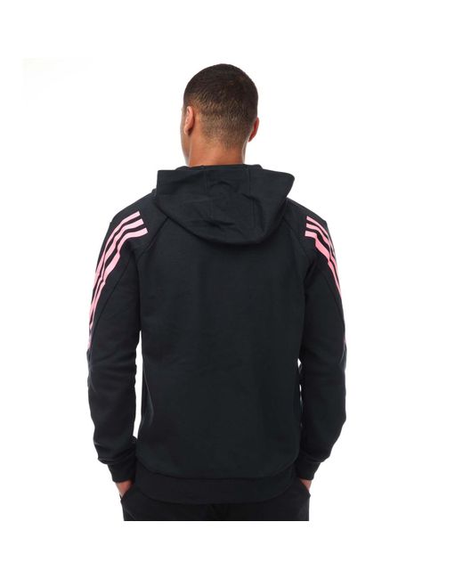 Adidas Black Future Icons 3 Stripes Hoodie for men