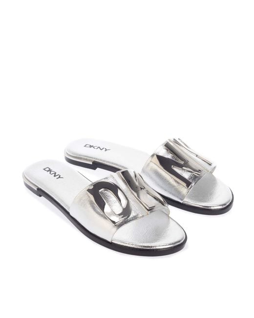 DKNY White Waltz Flat Sandal