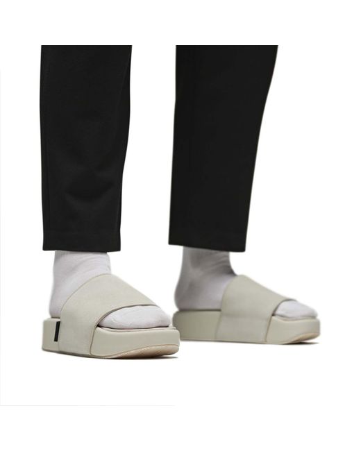 Y-3 White Slide Sandals for men