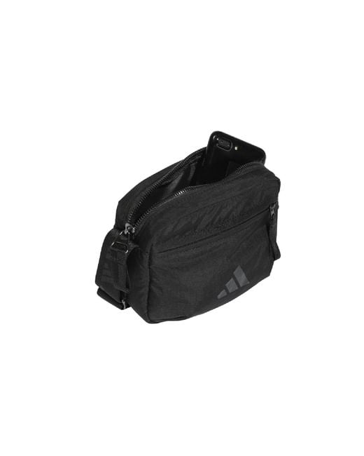 Adidas Black 3 Bar Logo Festival Bag for men