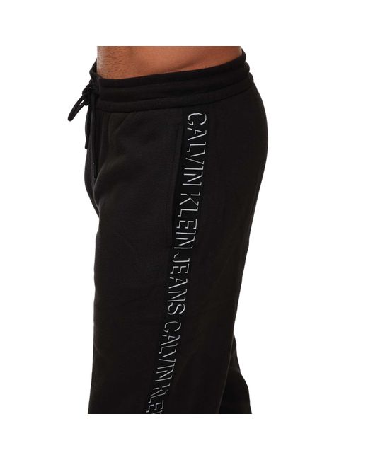 Calvin Klein Black Shadow Logo Tape Hawk Pants for men