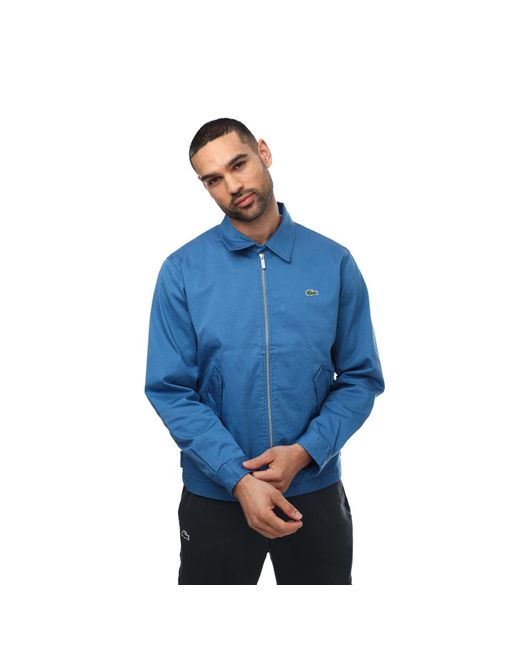 Lacoste Blue Zipped Organic Cotton Gabardine Jacket for men