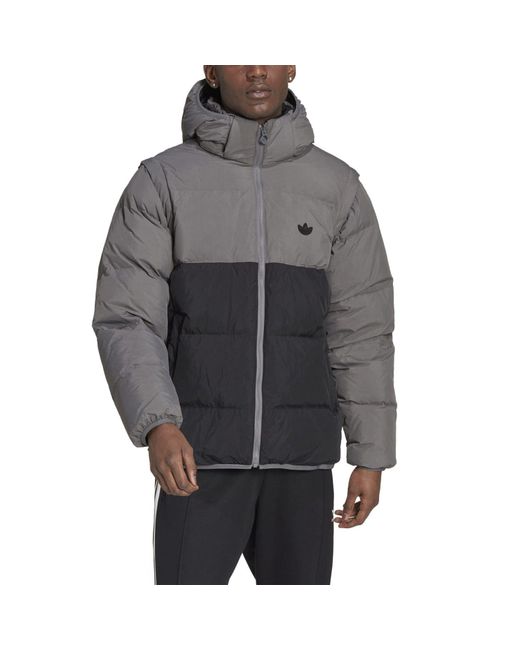 Adidas Originals Gray Rifta Down Regen Puffer Jacket for men