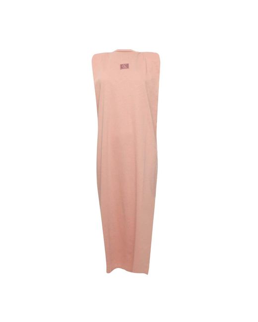 Calvin Klein Pink Padded Shoulder Jersey Dress