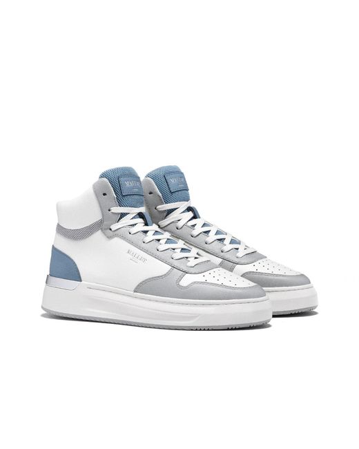 Mallet Blue Hoxton Hi-Top Trainers Size 7
