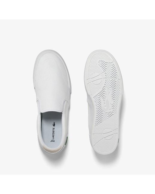 Lacoste White L004 Slip On Shoes for men