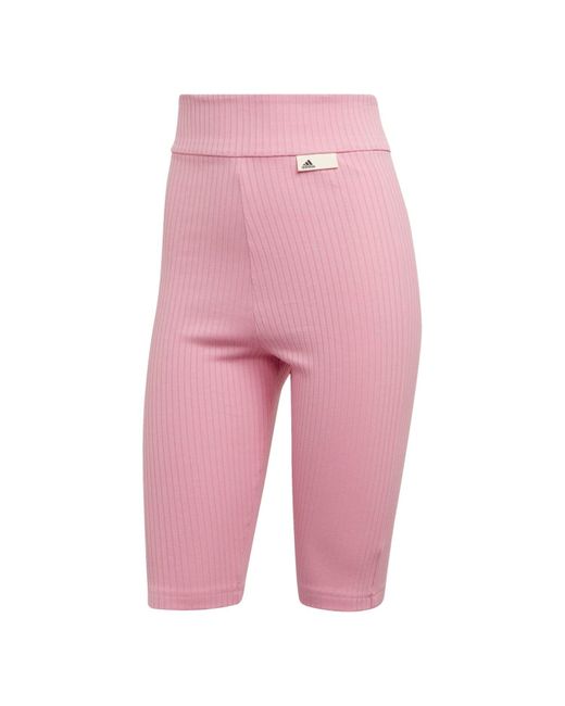 Adidas Pink Organic Cotton Ribbed Shorts