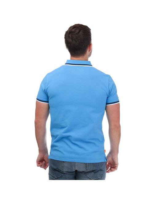 Timberland Blue Tipped Short Sleeve Polo for men