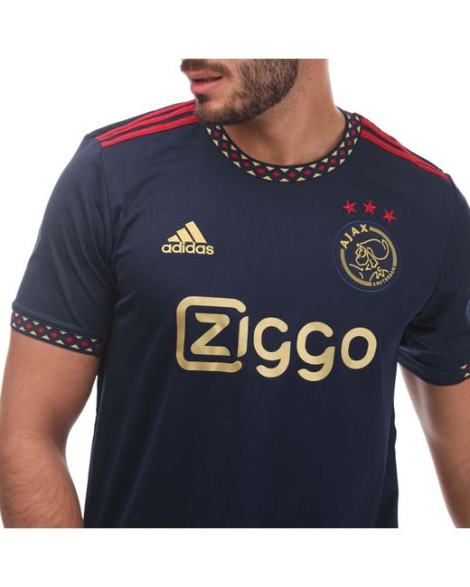 Adidas Blue Ajax Amsterdam 2022/23 Away Jersey for men