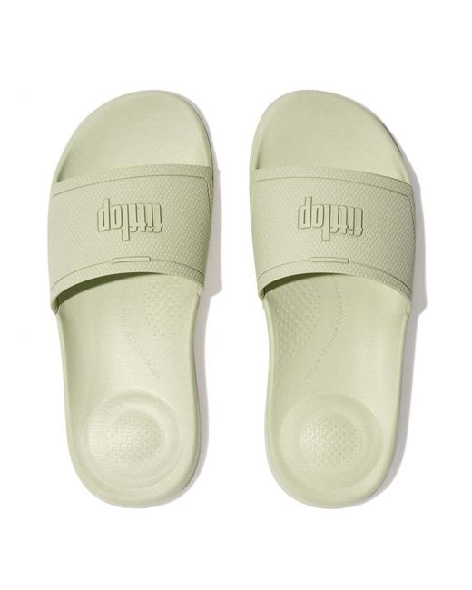 Fitflop Green Iqushion Pool Slide Sandals