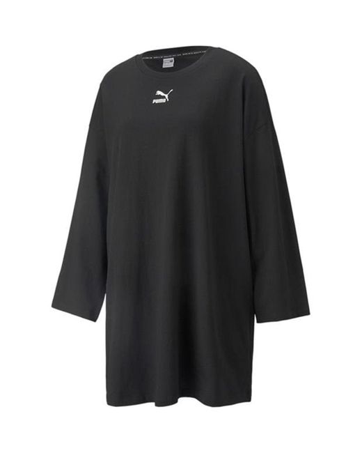 PUMA Black Classic Long Sleeve T-shirt Dress