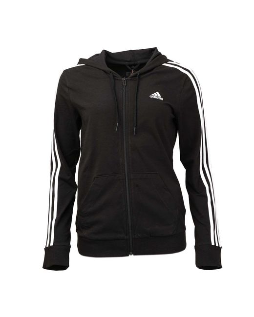 Adidas Black Essentials 3-stripes Zip Hoody