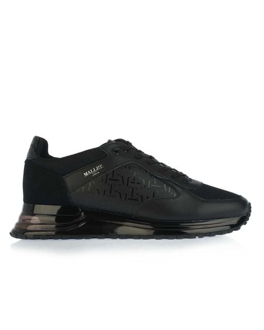 Mallet Black Lux Gas Grid Running Trainers for men
