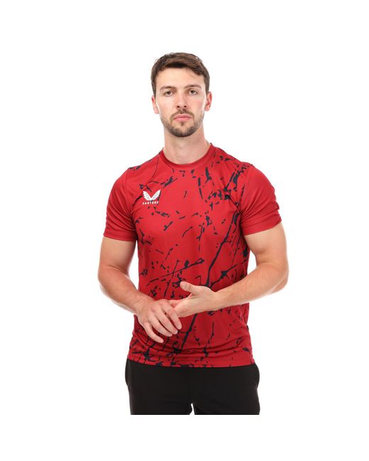 Castore Red Training Printed T-shirt for men