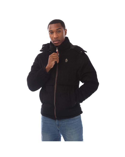 Luke 1977 Black Mallard 3 Short Quilted Jacket for men