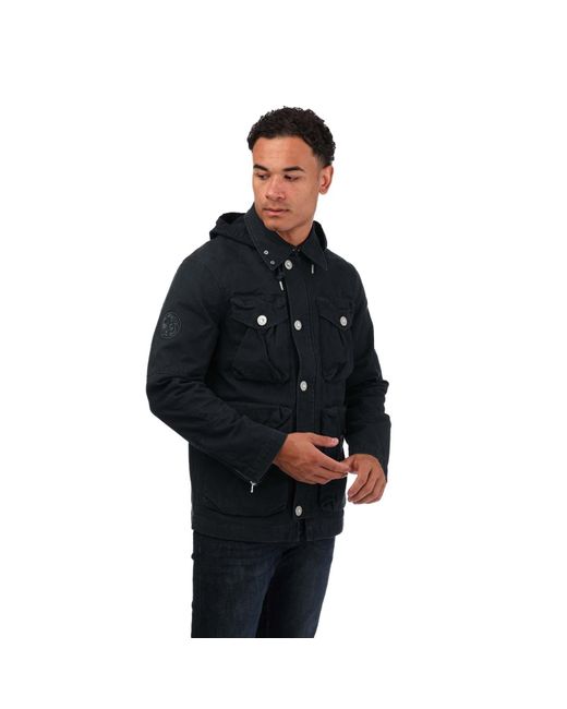 Pretty Green Miles Four Pocket Jacket in Black for Men Lyst UK