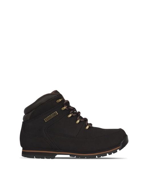 Firetrap Black Rhino Lace Up Rugged Nubuck Leather Boots for men