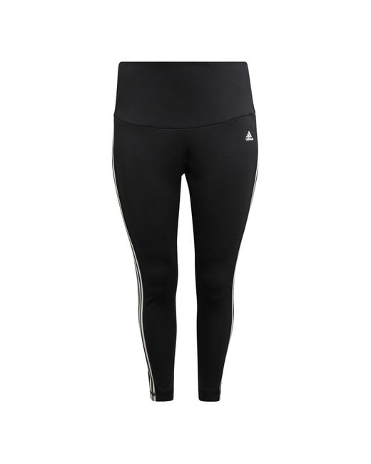 Adidas Originals Black D2M High-Rise 3-Stripes 7/8 Leggings