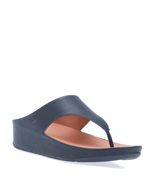 Fitflop Blue Shuv Leather Toe-post Sandals