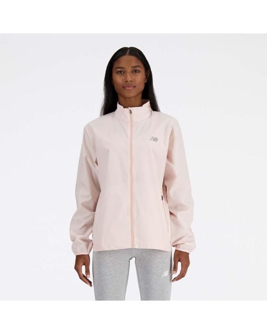 New Balance Sport Essentials Jacket in Pink | Lyst UK