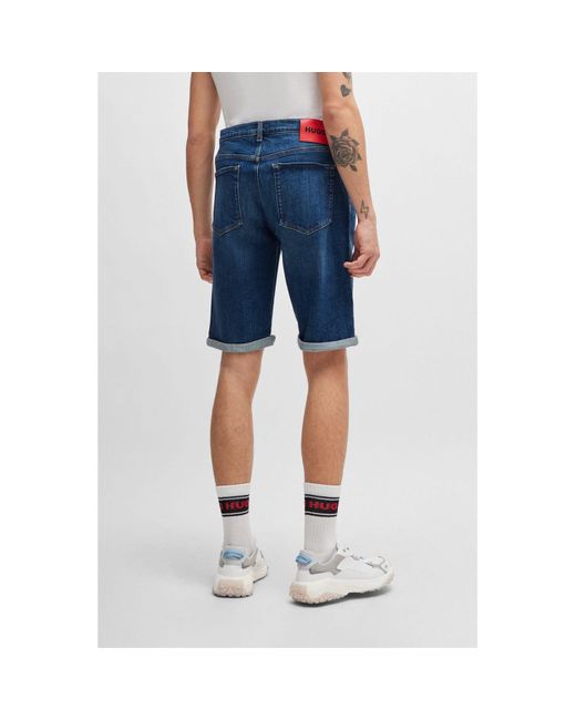 HUGO Blue 634/s Tapered-fit Jean Shorts for men