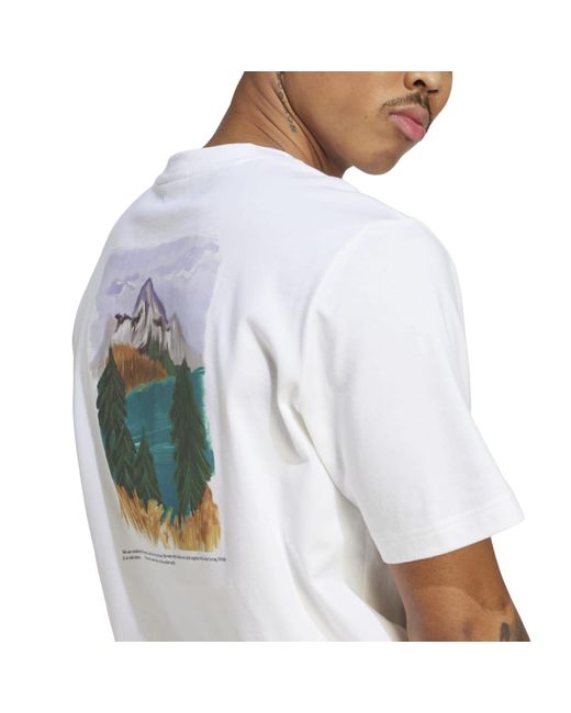 Adidas Originals White Adventure Nature Awakening T-shirt for men