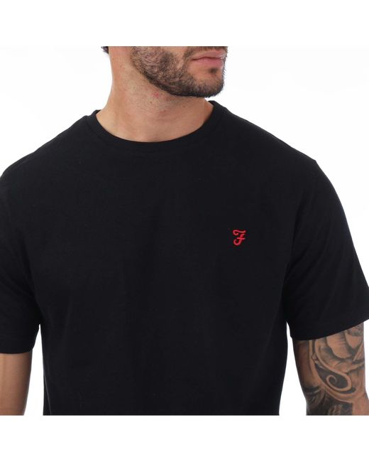 Farah Black Zacka Lounge T-shirt And Short Set for men