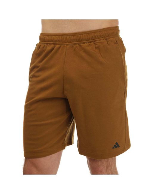 Adidas Brown Yoga Base Shorts for men