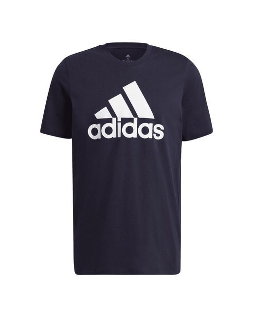 Adidas Blue Essentials Big Logo T-Shirt for men
